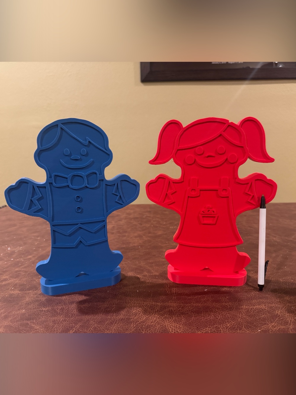 Blue & Red Cookie Cutter Molds - Gingerbread Girl & Boy